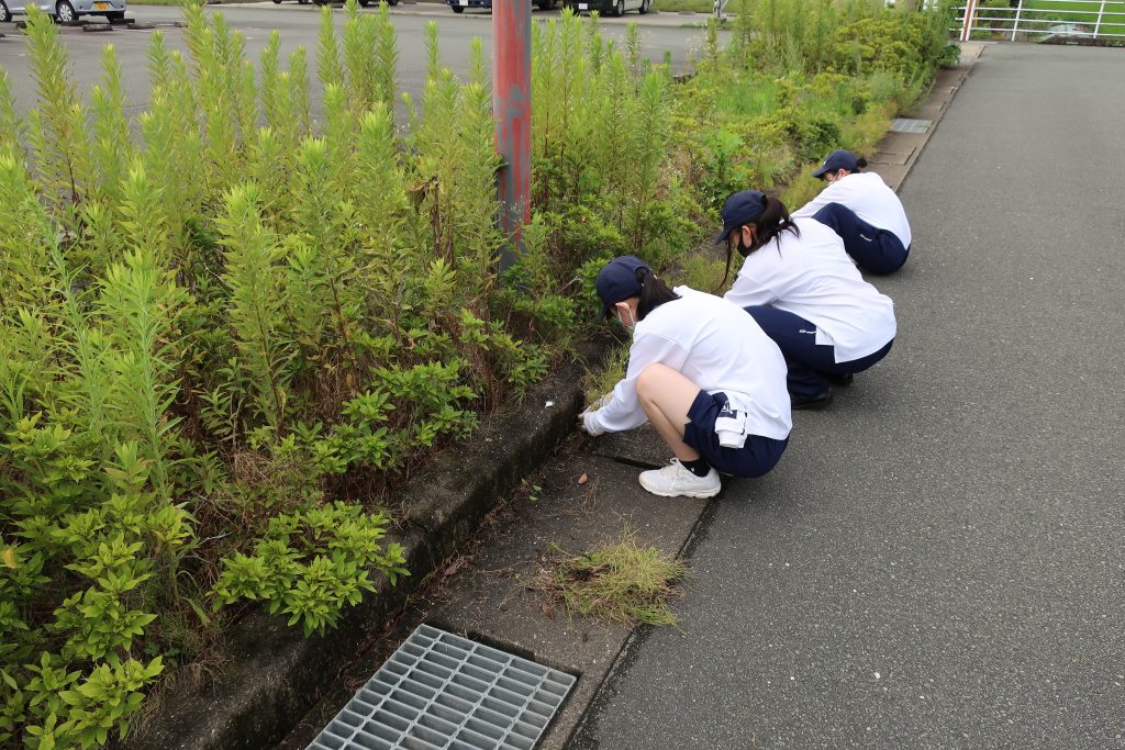 インターアクトクラブ 井上町清掃ボランティアに参加しました 熊本県八代市にある高校 学校法人 白百合学園 八代白百合学園高等学校